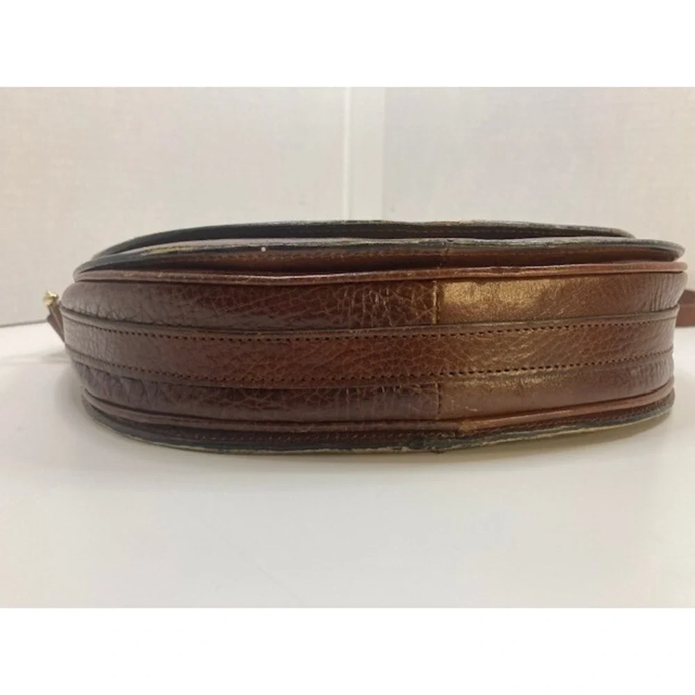 Rare Vtg Michael Rome Vintage Italian Leather Brown Crossbody Purse‎